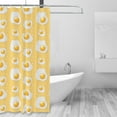 thumbnail image 2 of Shower Curtain, Cute Fried Egg Yellow Waterproof Fabric Plastic Shower Curtain, Drying Fast Bathroom Curtain with 9 Buttonholes, Ruffle Shower Curtain 60x72in, 2 of 8