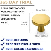 Ravinte 5 Pack Drawer Pulls 1-1/4 Inch Kitchen Cabinet Knobs Solid Round Dresser Drawer Knobs Brushed Brass Dresser Knobs Drawer Knobs Simple Cabinet Hardware For Cupboard Drawer Pulls