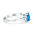 thumbnail image 2 of Emerald Cut Wedding Ring Simulated Blue Topaz CZ 925 Sterling Silver Size 6, 2 of 5