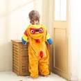 thumbnail image 6 of Kids Parrot Costume Jumpsuit, Flannel Hooded One Piece with Bird Face and Wing Details for Dress Up and Family Photos | TruHer,Yellow 12 Months, 6 of 9