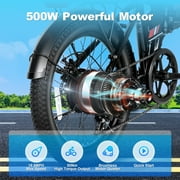 Elifine 500W 20 Folding Electric Bike for Adults, Full Suspension Foldable Ebike with 5 Riding Modes, 48V 7.8Ah Battery, Aluminum Alloy Commuter Electric Bicycle for Men Women UL2849