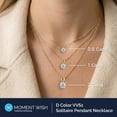 thumbnail image 5 of MomentWish 14K Gold Plated 0.5 Carat Round Cut Simulated Diamond Solitaire Pendant Necklace for Women, 5 of 11