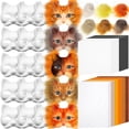 thumbnail image 1 of Kit de máscaras Therian, diseño de gato en blanco, de Seenelling, con fieltro y piel sintética, 1 of 6