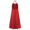 thumbnail image 5 of Womens Maxi Dress Ruffle Sleeveless V Neck Summer Beach Holiday Sundress Casual Long Dress Red M, 5 of 6