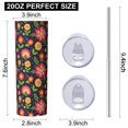 thumbnail image 3 of Pioneer Flower Floral Print Pattern 20oz Skinny Tumbler with Straw & Lid, Double Wall Vacuum Insulated Cup, Leak-Proof, Cup Holder Friendly, Hot 6H Cold 12H, 3 of 6