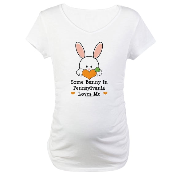 CafePress - Some Bunny In Pennsylvania Maternity T Shirt - Cotton Maternity T-shirt, Cute & Funny Pregnancy Tee