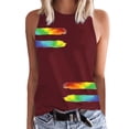 thumbnail image 2 of Tittly Vest for Women Tank Tops Tank Tops For Women Crew Neck Sleeveless Tie Dye Shirt Casual Summer Solid Color Vest Tops for Women Womens Tops Wine XL, 2 of 4