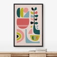thumbnail image 2 of IDEA4WALL Framed Canvas Wall Art Rainbow Abstract Geometric Plants & Vases Digital Art Nordic Boho Floral Modern Print Colorful Wall Decor for Nursery Room, Kindergarten - Black 16"x24", 2 of 5