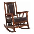 thumbnail image 1 of Coaster Chaise Berçante en Bois Rembourrée Tabac et Brun Foncé, 1 of 8