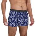 thumbnail image 5 of Men's Boxer Briefs, Snowflakes On Dark Blue Soft Comfy Mens Underwear Boxer Briefs Breathable With Widen Waist, 5 of 7