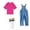 Hot Pink, variant on Teen Overalls Boys Summer Jean Overallswith Pink Top Sleeveless Jeans Jumpsuit Girl Clothes 16-17 Years