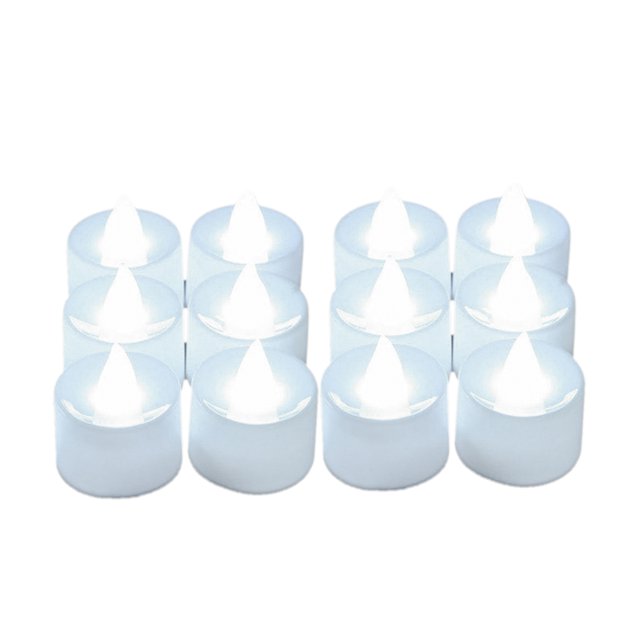 6/12 Unids Eléctrico Led Vela Lámpara Flameless Velas Candelita para el Hogar Fiesta Cumpleaños Boda Abanopi Blanco/12 piezas