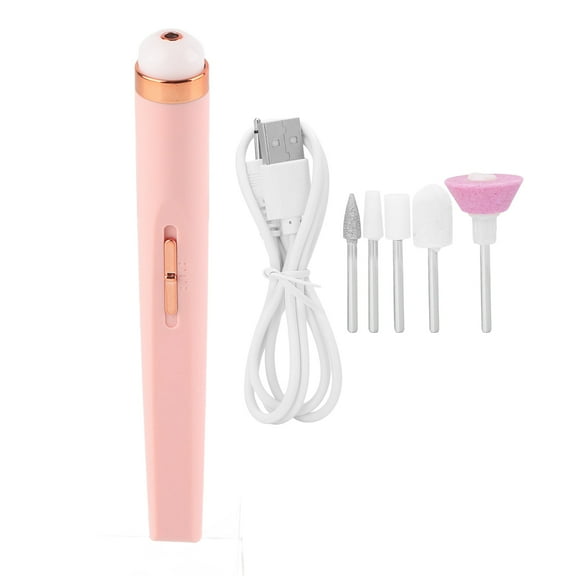 Electric Nail Drill Sander Set USB Nail Polishing Machine with Light Portable Mini 5 in 1 Nails Grinder Drill Portable Mini Manicure Art Pen Tools for Gel Removing