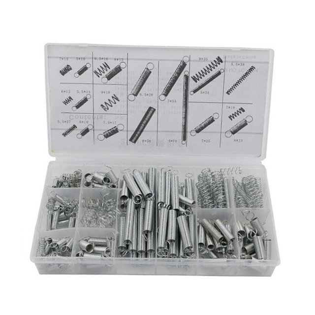 200PCS Spring Assortment Kit Steel Springs Essential Addition for Shop and Home Repairs (20Different Sizes, 200)
