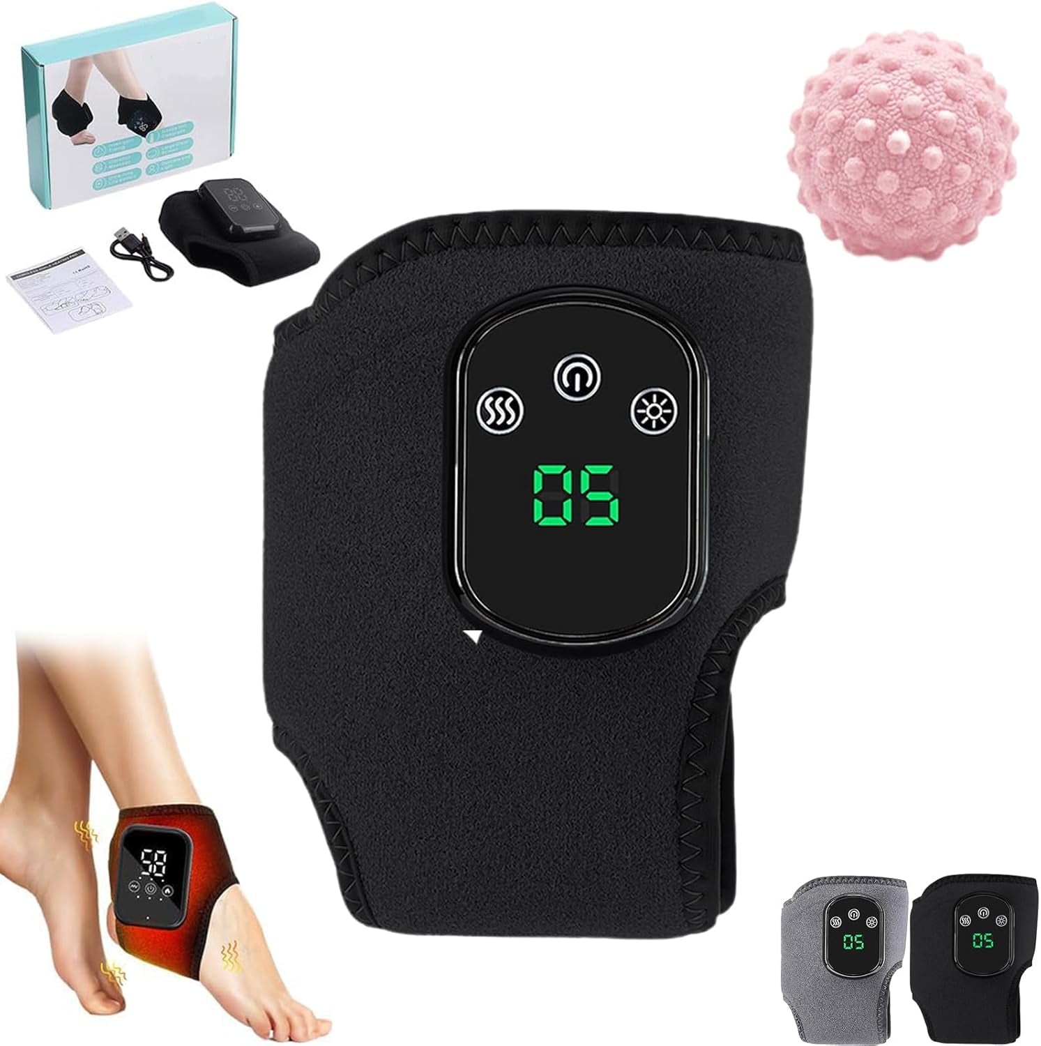 foot massager with heat and vibration Binecer Shiatsu Foot Massager Machine, Foot Massage with Heat and Pressure,  Up to Size 14, Deep Kneading Rolling Scraping Vibration, 360 Degrees Remote  Control, Gifts for Men and Women main image 1