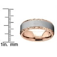 thumbnail image 4 of Metal Masters Mens Titanium Hand-engraved Wedding Band Ring Comfort-fit Rosegold-tone 7mm, 4 of 6