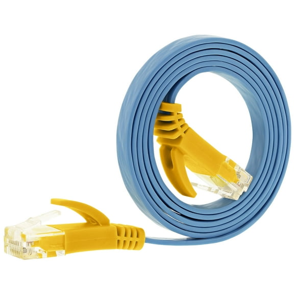 Fosmon Networking Cat5e Flat Tangle Free Ethernet Patch Cable (Sky Blue, 3 Feet)
