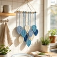 thumbnail image 5 of Leodye 1PCS Leaf Macrame Wall Hanging Tapestry, Hand Woven Wall Art Decor for Bedroom and Living Room Interior -15.7*26.7IN, 5 of 7