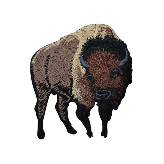 Brown Buffalo American Bison Embroidered Iron on Patch
