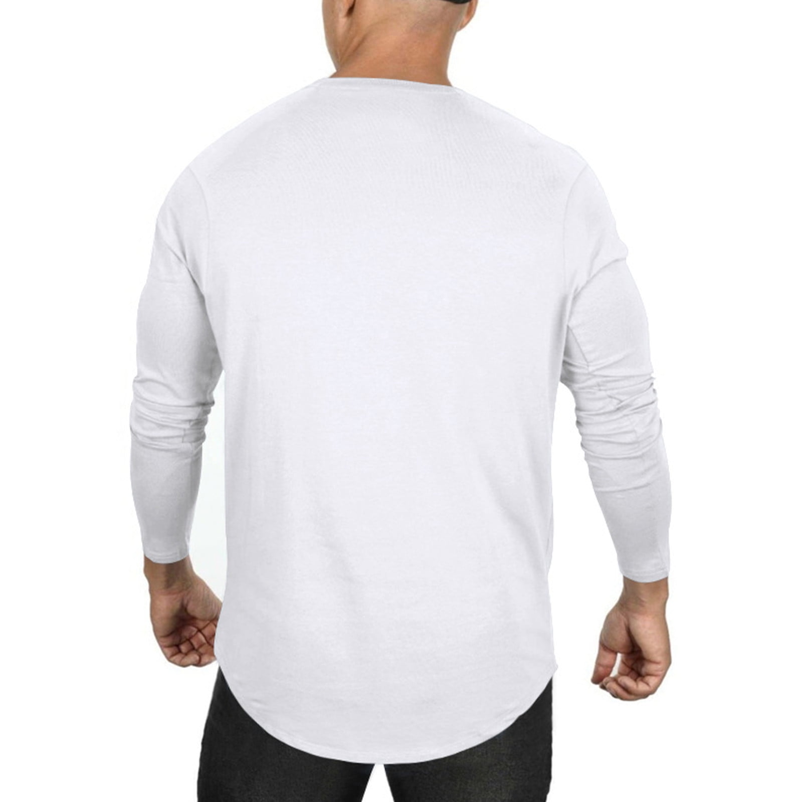 Zedker 3/4 Sleeve Shirt for Men Solid Color Crew Neck Baseball T-Shirts Casual Loose Fit Tees Three Quarter Sleeve T Shirts