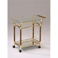 thumbnail image 1 of Benzara BM163645 Alluring Serving Cart, Golden Plated & Clear Glass, 1 of 1