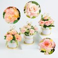 thumbnail image 2 of Soporte de flores chapado en oro, maceta de flores artificiales, flores falsas, adornos para decoración del hogar, regalos, arte floral, 2 of 6
