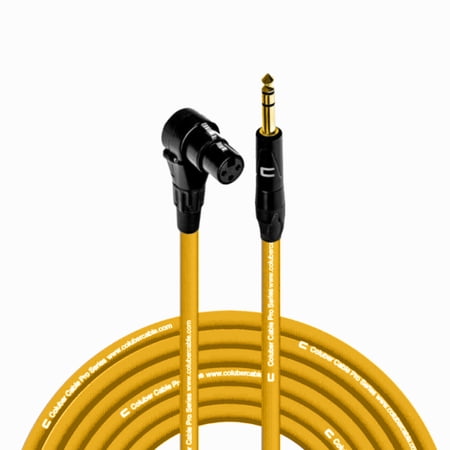 Coluber Cable Right Angle XLR Female to 1/4" TRS Male Pro 3-Pin Microphone