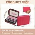 thumbnail image 2 of Uxcell ID Case Organizer with Zipper, Zipper Card Case Organizer, Leather Credit Card Holder with 20 Card Slots for Women Men Small Zipper Wallet, Rose Red (Window style), 2 of 7