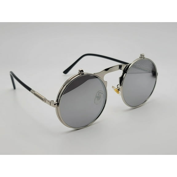 Steampunk Goggles Glasses Round Sunglasses Emo Retro Vintage Flip Up