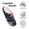 thumbnail image 5 of Daiia Bowling Ball And Flame Print Women’s Fuzzy Slippers Memory Foam Lightweight House Shoes Cozy Loafer Flannel House Shoes-42/43, 5 of 7