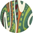thumbnail image 4 of SAFAVIEH Soho Cheryl Abstract Wool Area Rug, Teal/Multi, 6' x 6' Round, 4 of 10