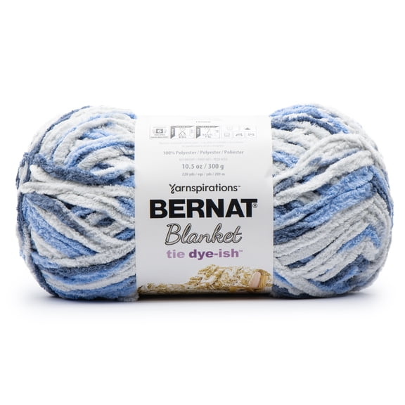 Bernat Blanket Tie Dye-Ish Yarn-Blue Skies