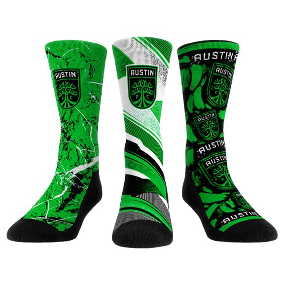Rock Em Socks  Green Austin FC Three-Pack Crew Socks Set