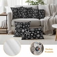 thumbnail image 6 of Snowflake Black Outdoor Waterproof Pillow Covers, Christmas Winter Snowfall Xmas Holiday Decorative Square Throw Pillowcase Sofa Cushion Sham for Patio/Couch/Chair, 18"x18" 2 Pack, 6 of 8