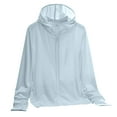 thumbnail image 3 of THDHVS Hoodies for Women,Womens Hoodies,Women's Summer Fall Solid Color Breathable Hooded Sunscreen Clothing Blue XL, 3 of 4