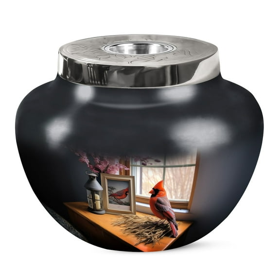 KARYLIZ Cardinal Bird Urn - Cremation Urns For Adult Ashes Women - Funeral Urns For Men - Large Urns - Human Remains Urn Adult - Natural Urn - Father Urn - Urn For Human Ashes Adult Men 10 Inch