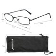 thumbnail image 4 of EYE ZOOM 5 Pairs Unisex Classic Rectangular Metal Frame Reading Glasses, Black, +2.00, 4 of 5