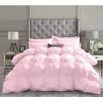 thumbnail image 2 of DNG Creations 3 Piece Luxury Pinch Pleated Comforter Set Premium 800 Thread Count 100% Egyptian Cotton-Oversized King Size, Solid Light Pink Color, 2 of 3