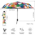 thumbnail image 3 of FORMRS Travel Umbrella Folding Auto Open Close Windproof Rain UV Protection, Dark Colorful Circles, 3 of 8