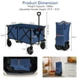 thumbnail image 4 of Costway Chariot Utilitaire de Camping Pliant et Rabattable avec Roues et Poignée Réglable Bleu Marine, 4 of 10