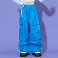thumbnail image 6 of Girls Cargo Jogger Pants Parachute Pants Multi Pockets Lightweight Cotton Solid Color Streetwear School Teens 3-14 Years, 6 of 7