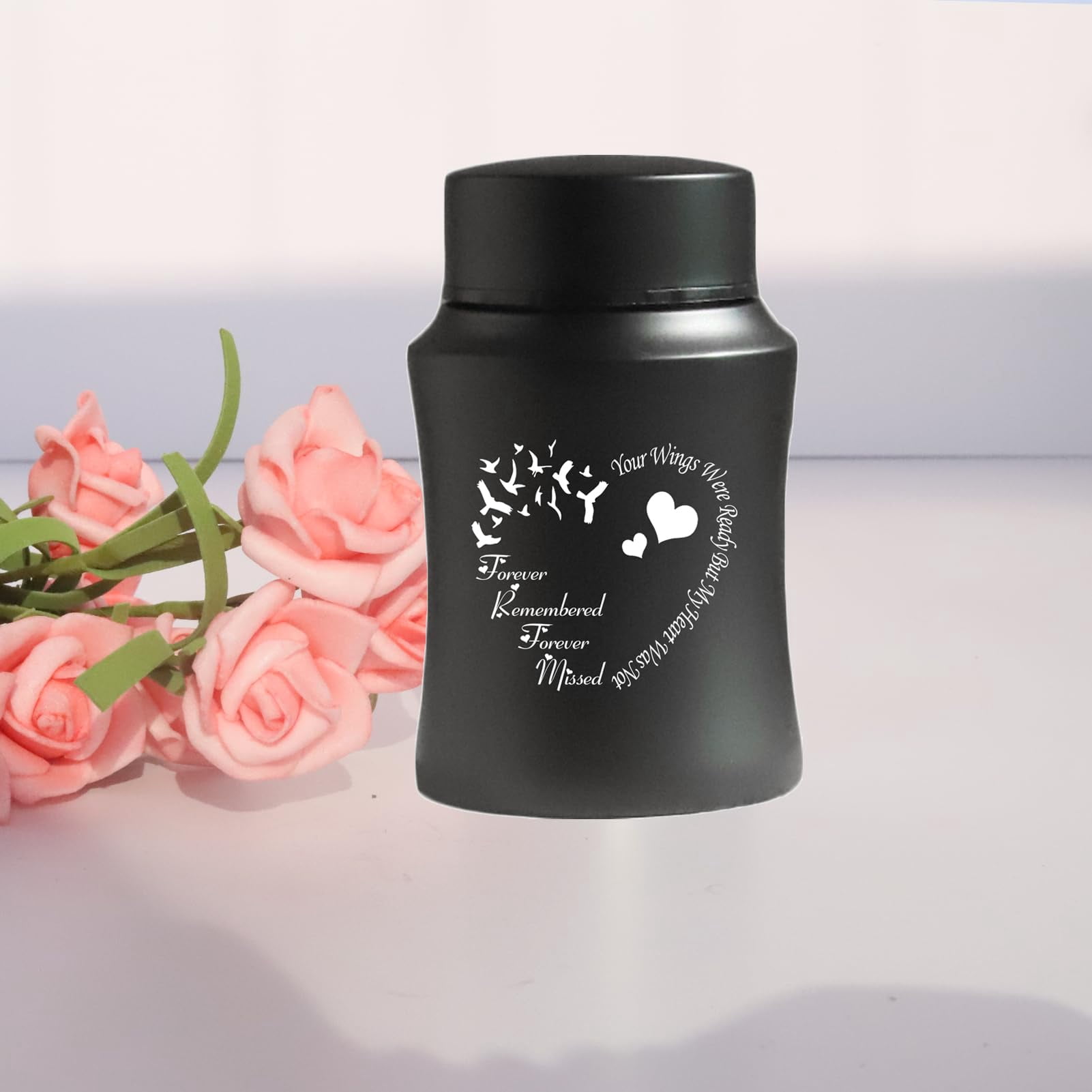 4.5 Inches Small Urn for Human Ashes Small Keepsake Urn Heart Pattern Memorial Ashes ContainerStainless Steel Mini Cremation Urn