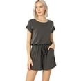 thumbnail image 1 of JED FASHION Women's Elastic Waist Comfy Knit Romper, 1 of 2