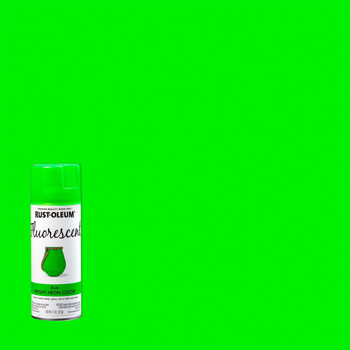 6 Pack, Fluorescent Green, Rust-Oleum Specialty Flat Spray Paint-1932830, 11 oz