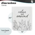 thumbnail image 4 of Stupell Industries Contemporary Relax Unwind Minimalist Leaves Canvas Art, 16 x 20, by Lettered and Lined, 4 of 8