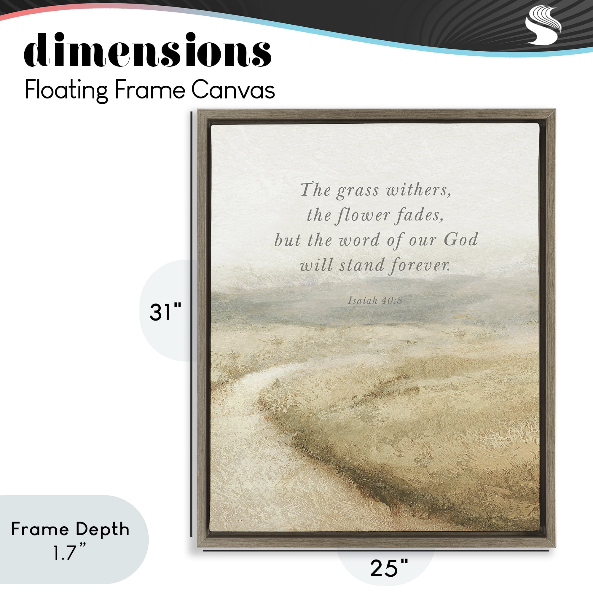 Stupell Industries Word Of God Isaiah Proverb Brown Framed Floater Canvas Wall Art, design by John Spaeth