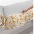 thumbnail image 2 of Floral Bed Skirt, Summer Time Flowers Drawn by Hand Foliage Elements Outdoor Flourishes, Elastic Bedskirt Dust Ruffle Wrap Around for Bedding Decor, 4 Sizes, Pale Orange and White, by Ambesonne, 2 of 2