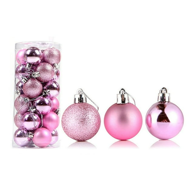 24Pcs Christmas Ball Delicate Reusable High Gloss Tree Decor Ball Pendant Home Decor