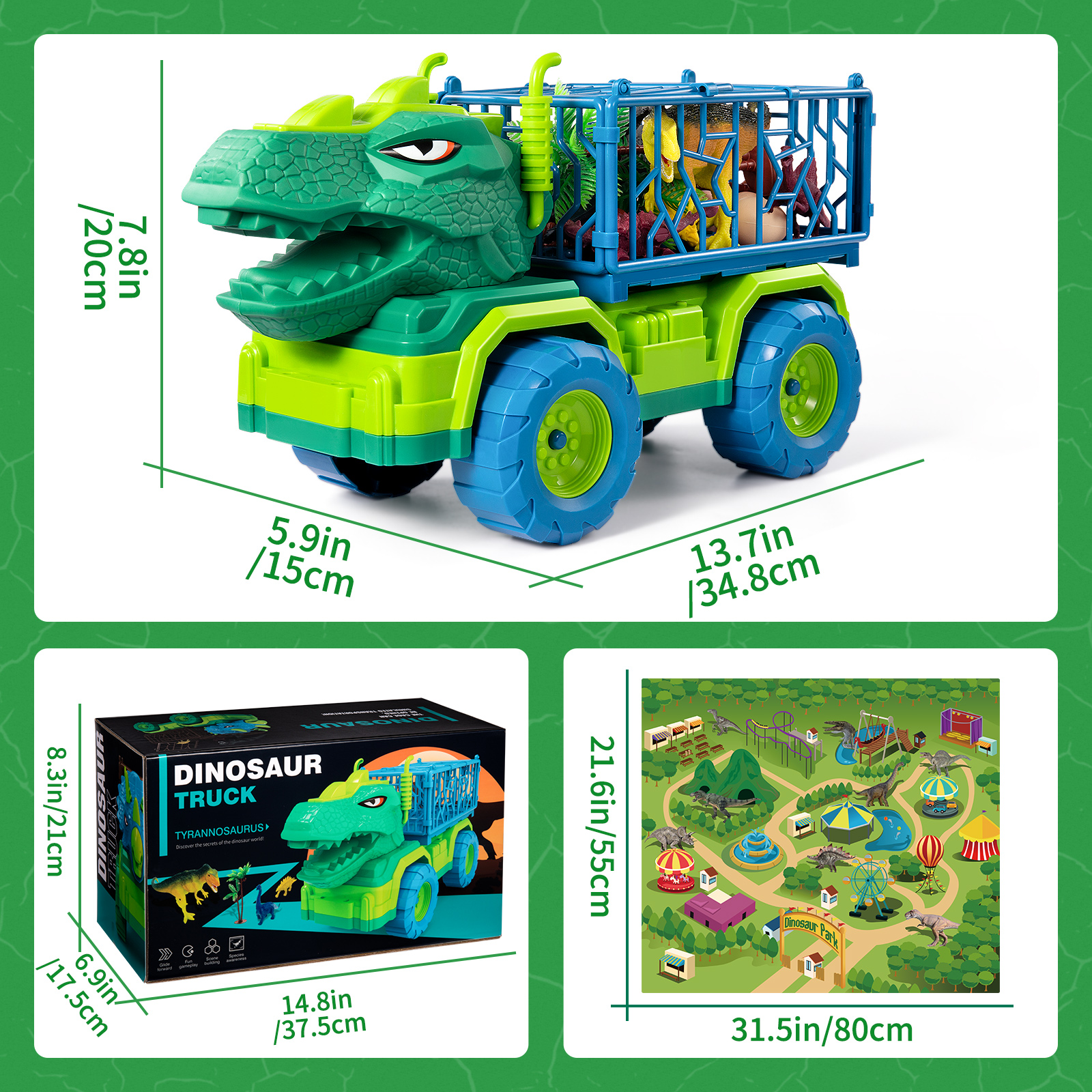 Lucky Doug Dinosaur Transport Truck Toy Set photo 3