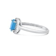 thumbnail image 4 of 14k White Gold Oval Blue Topaz And Diamond Ring, 4 of 6